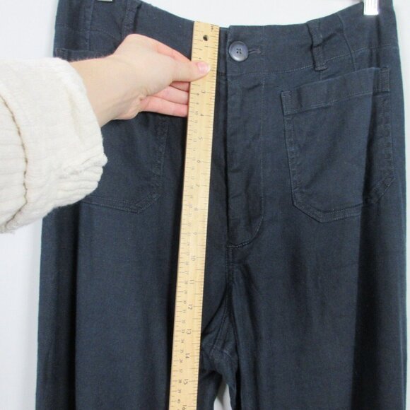 Maeve Anthropologie The Colette Women’s Pants Wide Leg Cropped Size 31 Black 486 - Picture 12 of 14